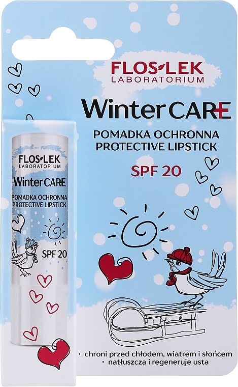GESCHENK! Schützender Lippenbalsam SPF 20 - Floslek Winter Care Protective Lipstick — Bild N1