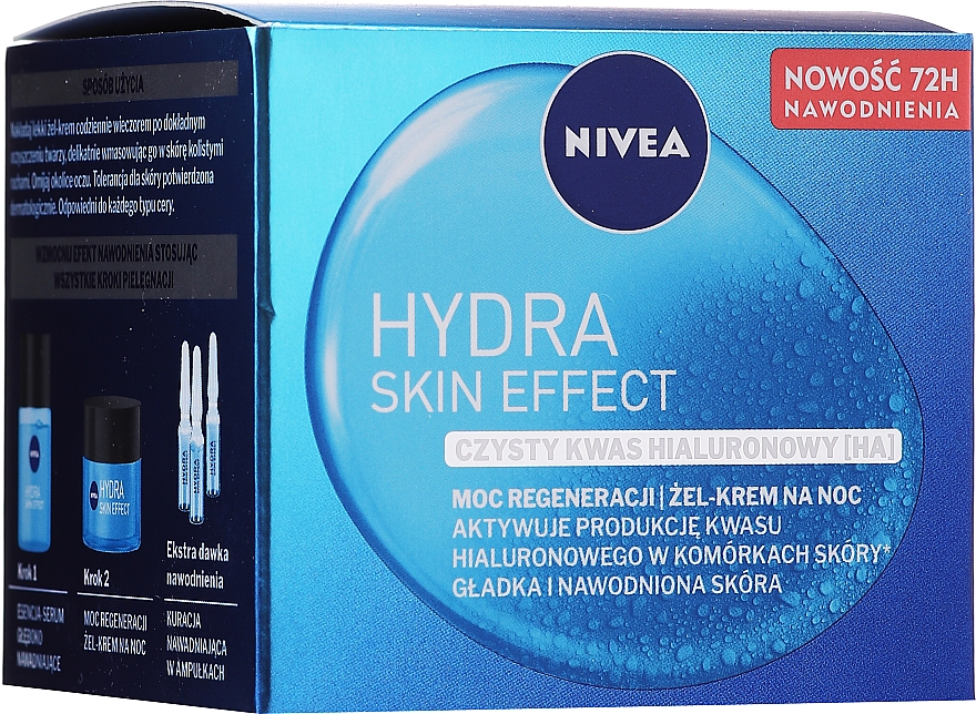 Regenerierende und feuchtigkeitsspendende Nachtgel-Creme für das Gesicht mit Hyaluronsäure - Nivea Hydra Skin Effect Power of Regeneration Night Gel-Cream — Bild N2