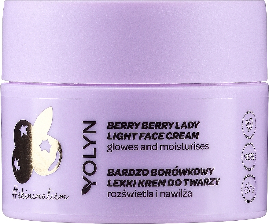 Aufhellende Gesichtscreme mit Blaubeere - Yolyn Berry Berry Lady Light Face Cream — Bild N1