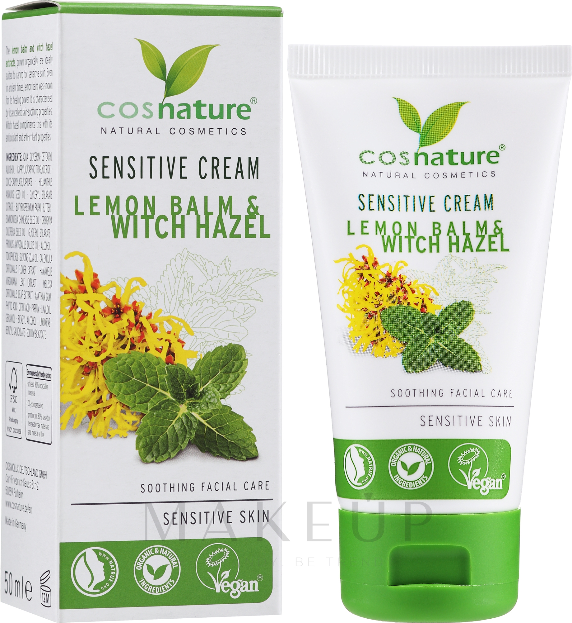 Gesichtscreme für empfindliche Haut mit Melisse und Hamamelis - Cosnature Melisa Bio Sensitive Cream — Bild 50 ml