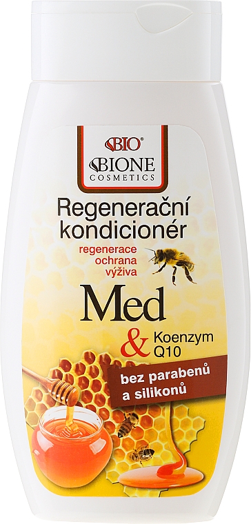 Regenerierende und schützende Haarspülung mit Honig und Coenzym Q10 - Bione Cosmetics Honey + Q10 Condiceoner — Bild N1