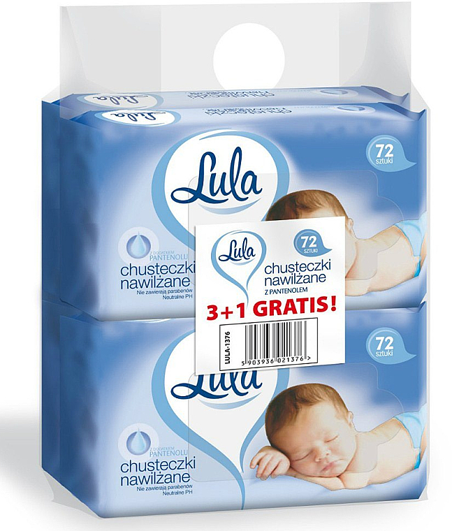 Feuchttücher für Babys mit Panthenol 4x72 St. - LULA — Bild N1
