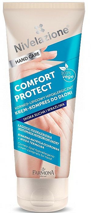 Handcreme-Kompresse für trockene und empfindliche Haut - Farmona Nivelazione Comfort Protect Corneo-Lipid Hypoallergenic Cream-Compress For Hand