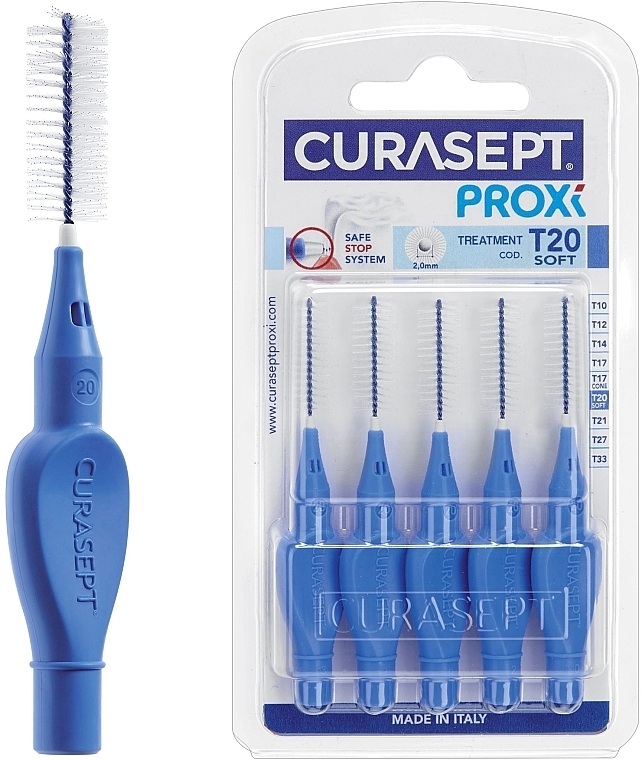 Interdentalbürsten 2,0 mm 5 St. blau - Curaprox Curasept Proxi Treatment T20 Soft Blue — Bild N1