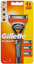 Düfte, Parfümerie und Kosmetik Rasierer mit 4 Ersatzklingen - Gillette Fusion5 Razor For Men