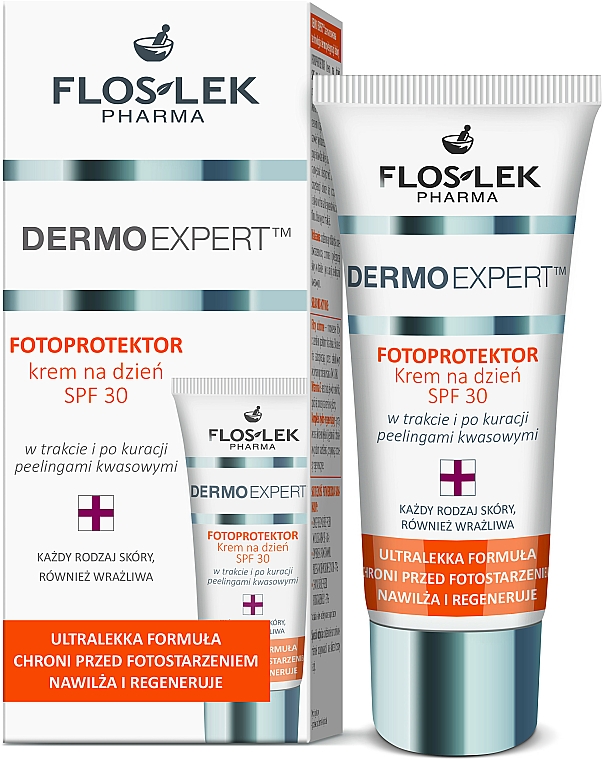 UV-Schutzcreme für Gesicht, Hals und Dekolleté SPF 30 - Floslek Pharma Dermo Expert Photoprotector Day Cream SPF 30