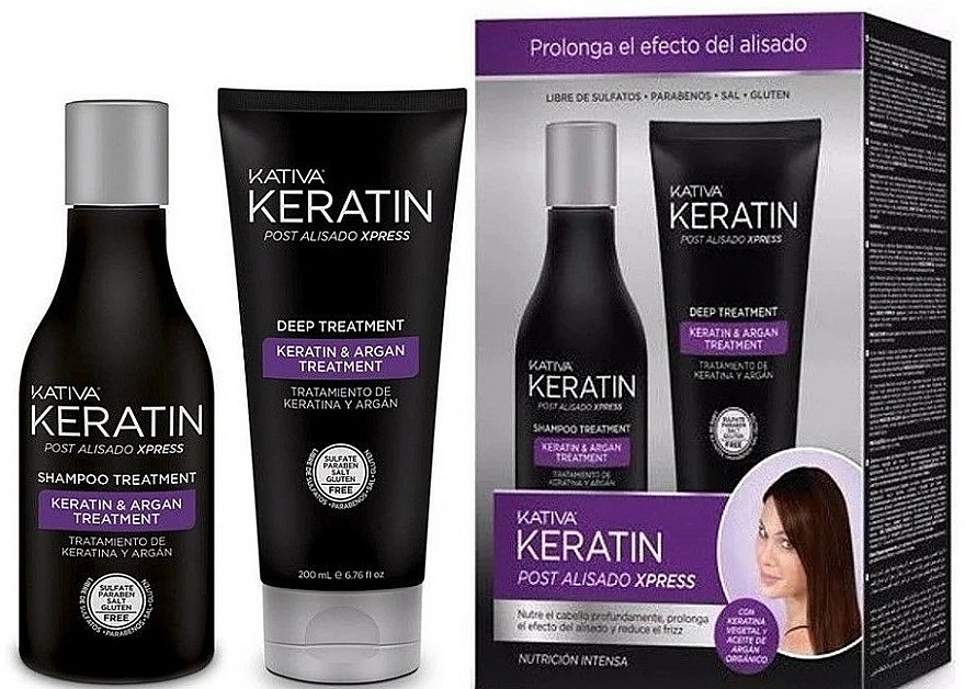Haarpflegeset - Kativa Keratin (Shampoo 250ml + Conditioner 200ml) — Bild N1