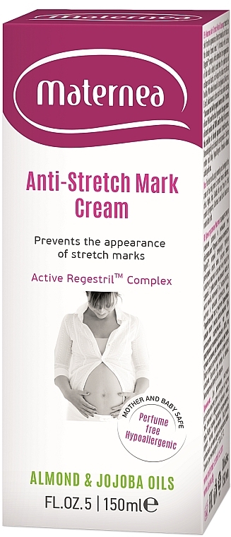 Körpercreme für Schwangere gegen Dehnungsstreifen mit Mandel- und Jojobaöl und Vitamin E, C - Maternea Anti-Stretch Marks Body Cream — Bild N2