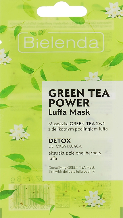 Detox-Peelingmaske für das Gesicht mit grünem Tee und Luffa - Bielenda Green Tea Power Luffa Mask 2in1