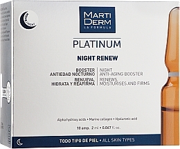 Feuchtigkeitsspendender, erneuerender und straffender Anti-Aging Gesichtsbooster für die Nacht - MartiDerm Platinum Night Renew Ampollas — Bild N3