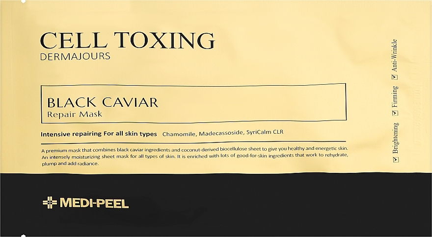 Regenerierende Tuchmaske - MEDIPEEL Cell Toxing Black Caviar Dermajours Repair Mask — Bild N3