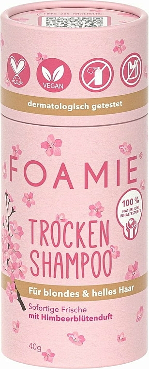 Trockenshampoo für blondes und helles Haar mit Himbeerblütenduft - Foamie Dry Shampoo Berry Blossom — Bild N1