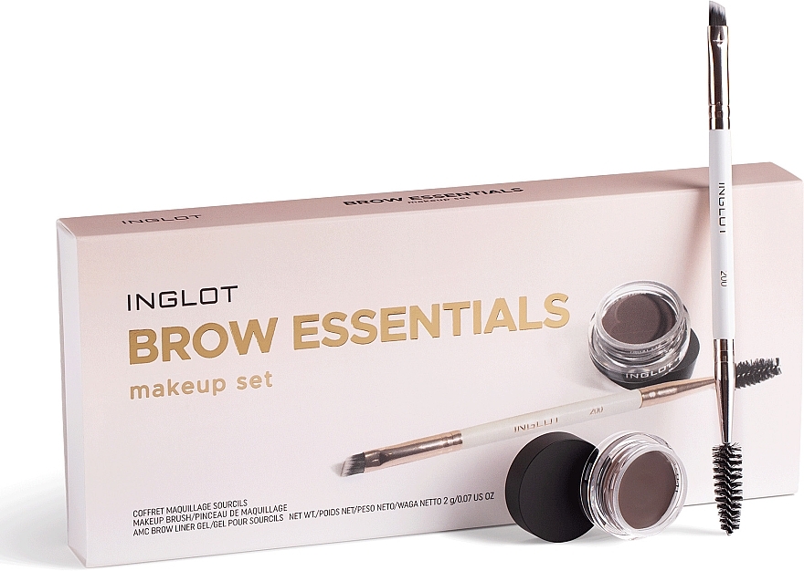 Augenbrauen-Make-up Set - Inglot Brow Essentials Makeup Set (Augenbrauengel 2g + Pinsel)  — Bild N3