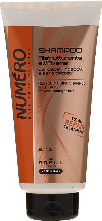 GESCHENK! Restrukturierendes Shampoo mit Hafer für schwaches und strapaziertes Haar - Brelil Numero Brelil Numero Restructuring Shampoo with Oats — Bild N1