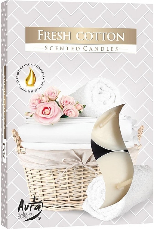 Teekerzen-Set Frische Baumwolle - Bispol Fresh Cotton Scented Candles — Bild N1