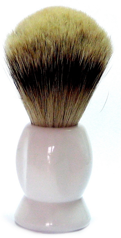 Rasierpinsel aus Dachshaar rund weiß - Golddachs Silver Tip Badger Plastic White — Bild N1