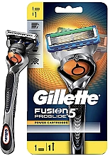 Düfte, Parfümerie und Kosmetik Rasierer mit 1 Ersatzklinge - Gillette Fusion 5 ProGlide Power Cartridges