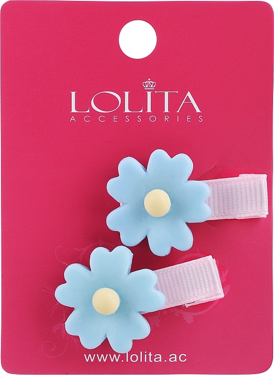 Haarspange mit Blume blau 2 - Lolita Accessories — Bild N1