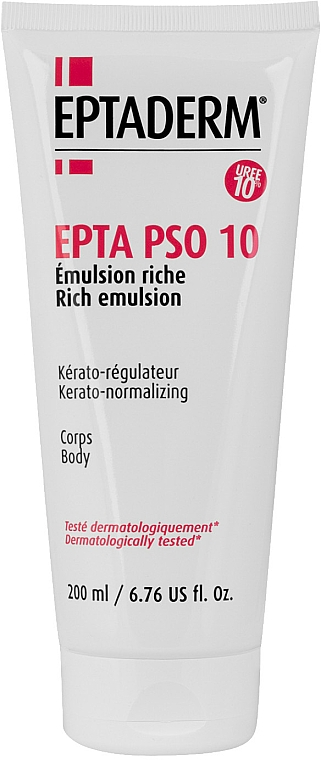 Feuchtigkeitsspendende und beruhigende Gesichts- und Körpercreme mit Harnstoff 10% - Eptaderm Epta Pso 10 Rich Emulsion — Bild N1