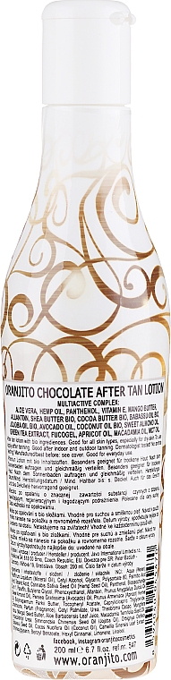 Beruhigende After Sun Körperlotion Chocolate - Oranjito After Tan Chocolate — Bild N2