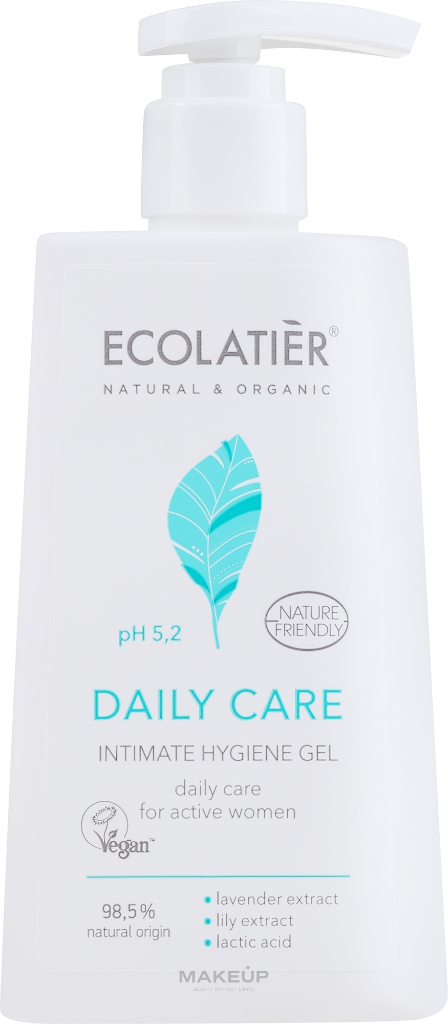 Gel für die Intimhygiene für den täglichen Gebrauch - Ecolatier Natural Care — Bild 250 ml