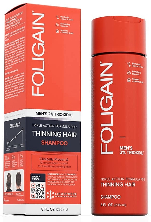Anti-Haarausfall-Shampoo für Männer - Foligain Men's Triple Action Shampoo For Thinning Hair — Bild N1