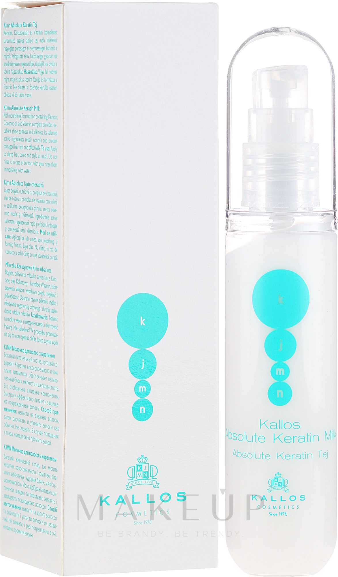 Feuchtigkeitsspendendes Haarserum mit Keratin und Milch - Kallos Cosmetics Absolute Keratin Milk — Bild 50 ml