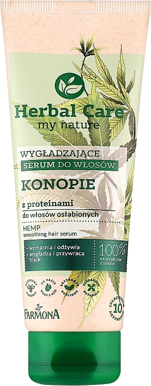 Glättendes Haarserum mit Hanföl und Proteinen - Farmona Herbal Care Smoothing Hair Serum with Hemp Oil and Protein