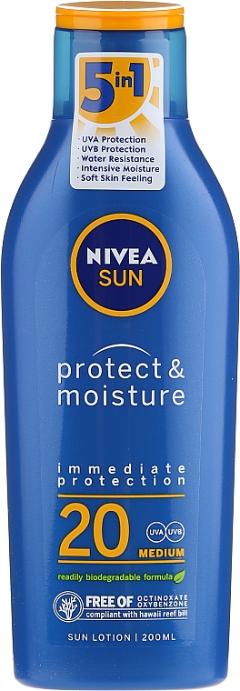 Feuchtigkeitsspendende Sonnenschutzlotion SPF 20 - NIVEA Sun Protect & Moisture Sun Lotion SPF20 — Bild N3