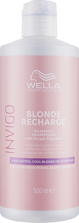 Shampoo gegen Gelbstich für kühle Blondtöne - Wella Professionals Invigo Blonde Recharge Color Refreshing Shampoo — Foto N2