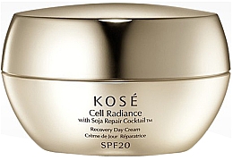 Düfte, Parfümerie und Kosmetik Luxuriöse regenerierende, festigende und straffende Tagescreme mit Sojaextrakten und Nachtkerze SPF 20 - KOSE Soja Repair Cocktail Cell Radiance Recovery Facial Day Cream SPF20