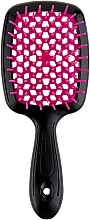 Haarbürste Fuchsia mit Schwarz - Janeke Small Superbrush — Bild N1