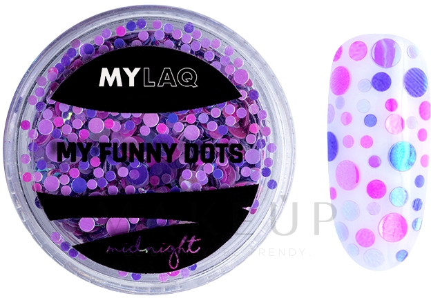 Nageldesign-Pailletten - MylaQ My Funny Dots — Bild Midnight