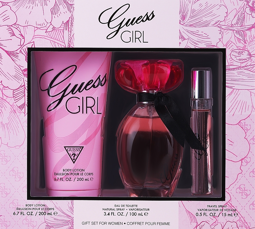 Set (Eau de Toilette 100 ml + Bodylotion 200 ml + Eau de Toilette 15 ml) - Guess Girl  — Bild N1