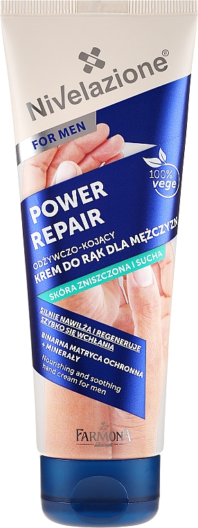 Pflegende, reparierende und beruhigende Handcreme für Männer - Farmona Nivelazione Power Repair Nourishing And Soothing Hand Cream For Men