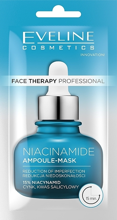 Gesichtsampullen-Maske mit Niacinamid  - Eveline Cosmetics Face Therapy Professional Niacinamide Ampoule Mask — Bild N1