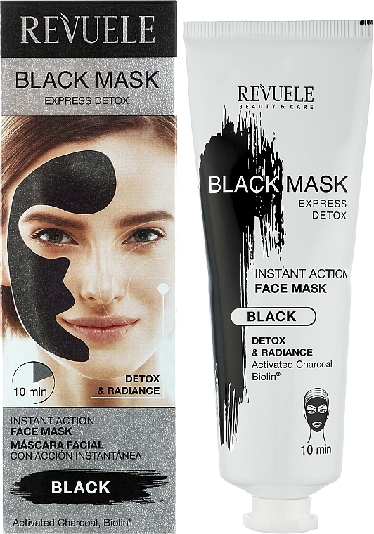 Gesichtsmaske zur Entgiftung mit Aktivkohle - Revuele Express Detox Black Mask — Bild N2