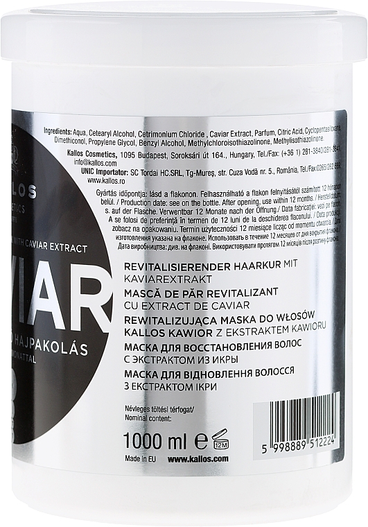 Revitalisierende Haarkur mit Kaviarextrakt - Kallos Cosmetics Anti-Age Hair Mask — Bild N4
