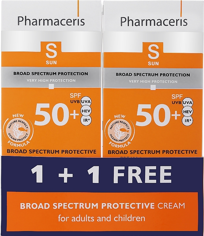 Gesichtspflegeset - Pharmaceris S Broad Spectrum Protective Cream SPF50+ (Gesichtscreme 2x50ml) — Bild N2