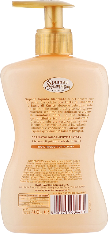 Flüssigseife mit Mandelmilch und Sheabutter - Spuma di Sciampagna Liquid Soap — Bild N2