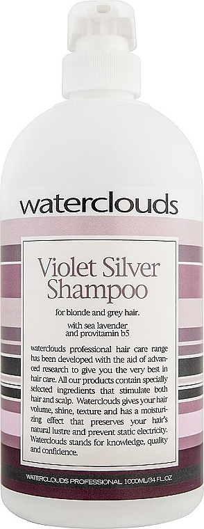 Shampoo gegen Gelbstich für blondes und graues Haar mit Meerlavendel und Provitamin B5 - Waterclouds Violet Silver Shampoo — Bild N2
