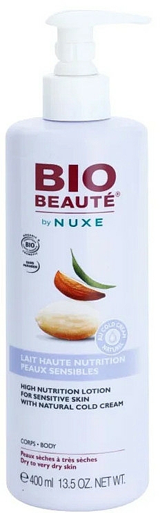 Reichhaltige und feuchtigkeitsspendende Körpermilch für empfindliche Haut mit natürlicher Cold Cream - Nuxe Bio Beaute High Nutrition Lotion — Bild N3