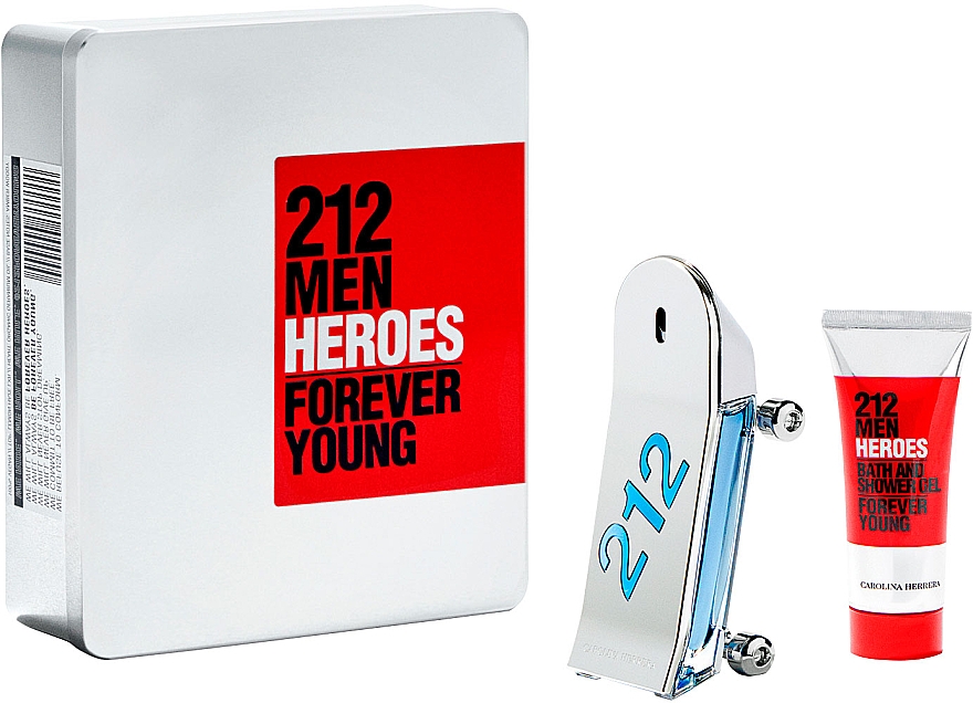Carolina Herrera 212 Men Heroes Forever Young - Duftset (Eau de Toilette 90ml + Duschgel 100ml) — Bild N1