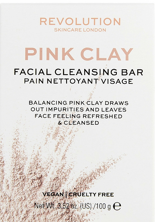 Reinigende Gesichtsseife mit pink Tonerde - Revolution Skincare Pink Clay Facial Cleansing Bar — Bild N1