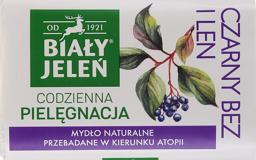 Hypoallergene Naturseife mit Extrakt aus schwarzem Holunder - Bialy Jelen Hypoallergenic Soap Black Elder — Bild N1