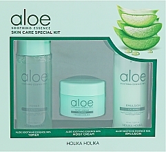 Düfte, Parfümerie und Kosmetik Gesichtspflegeset - Holika Holika Aloe (Toner 50ml + Emulsion 50ml + Creme 20ml)