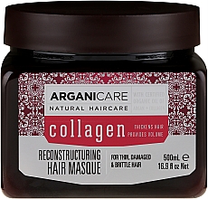 Düfte, Parfümerie und Kosmetik Rekonstruierende Maske mit Kollagen und Arganöl für dünnes, geschädigtes und sprödes Haar - Arganicare Collagen Reconstructuring Hair Masque