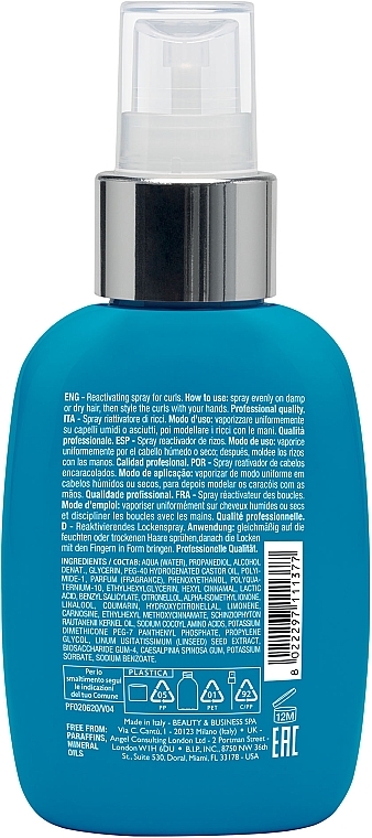 Strukturierendes Haarstylingspray für lockiges und welliges Haar - Alfaparf Semi Di Lino Curls Reactivating Spray — Bild N2