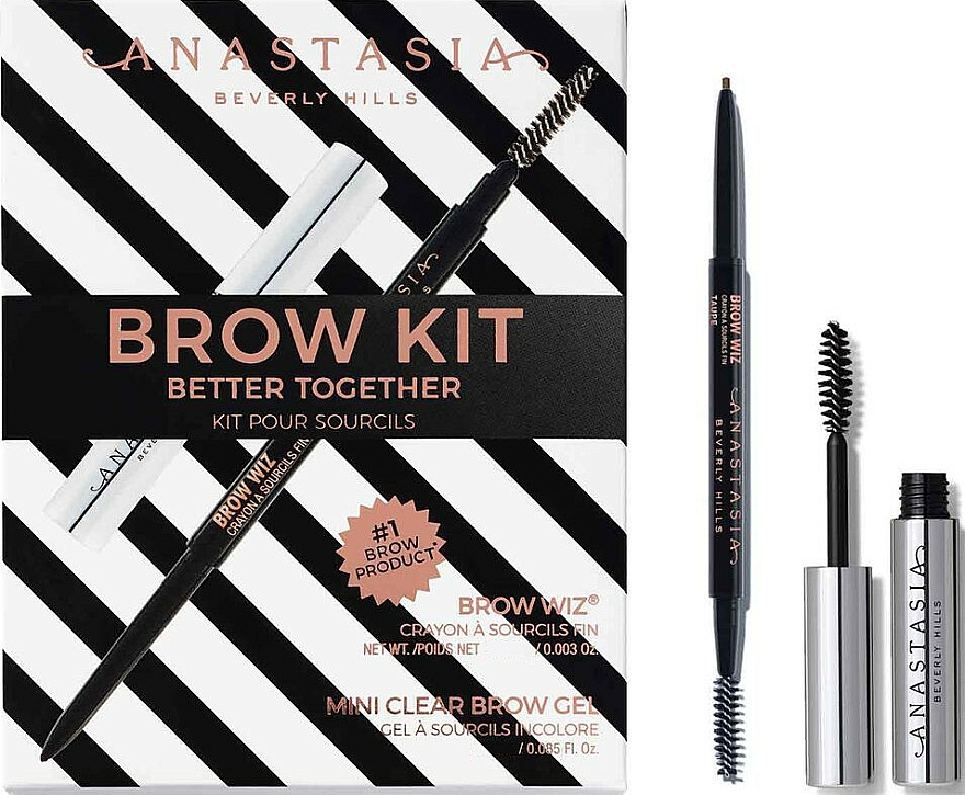 Anastasia Beverly Hills Better Together Brow Kit Dark Brown (Augenbrauenstift mit Bürstchenapplikator 0.085g + Augenbrauengel 2.5ml) - Augenbrauenset — Bild N1