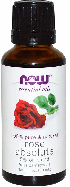 Ätherisches Rosenöl 5% verdünnt in reines Jojobaöl - Now Foods Essential Oils 100% Pure Rose Absolute — Bild N1